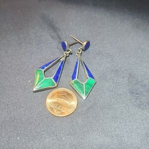 Malachite & Lapis Sterling Earrings